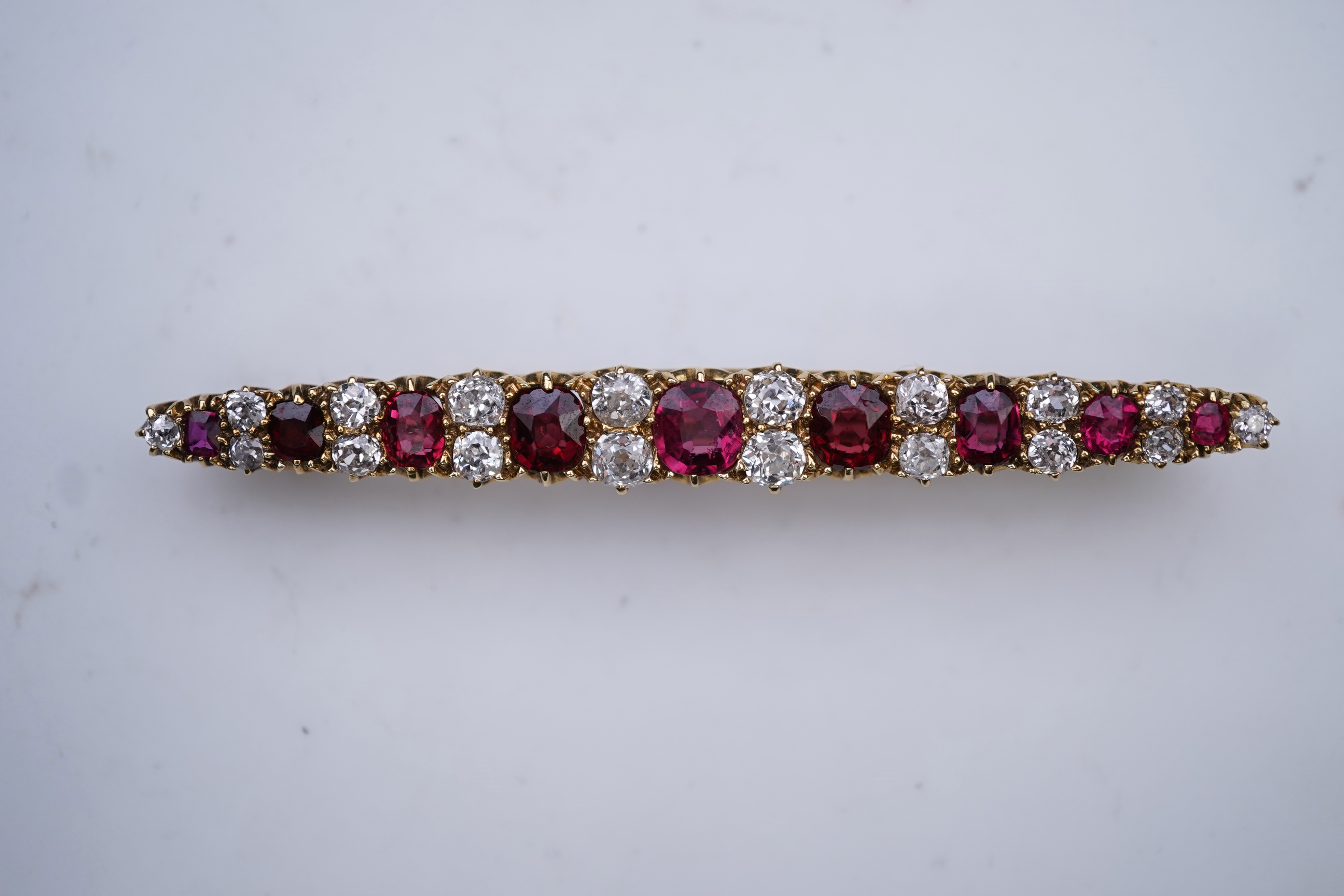 A spinel and diamond brooch, circa 1900